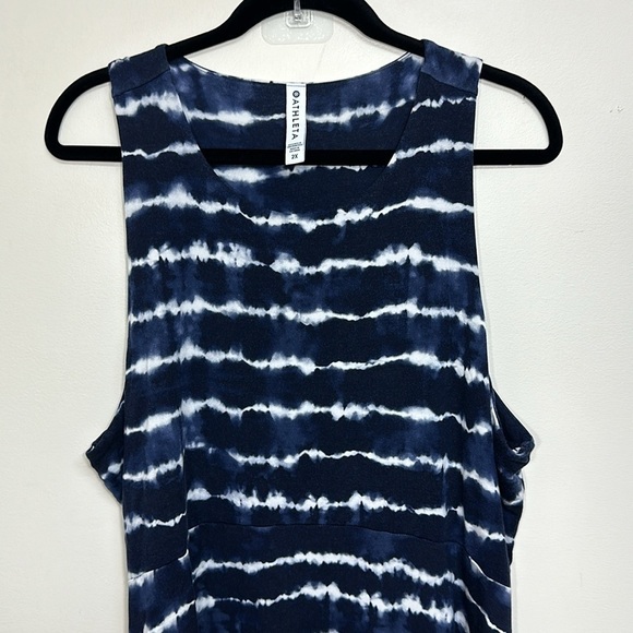 Athleta Santorini Thera Printed Dress Blue 2x - Picture 4 of 7
